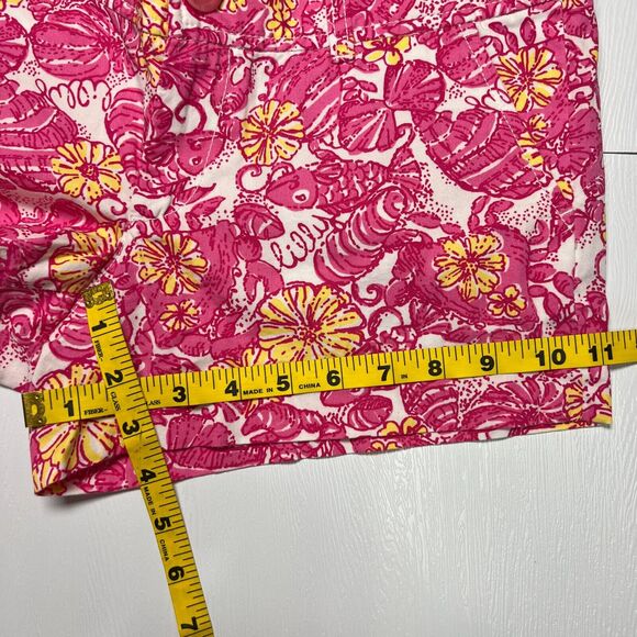 Lilly Pulitzer Chum Bucket Shorts SIZE 0 WAIST 29 Red Pink Floral RUNS LARGE - Picture 4 of 10